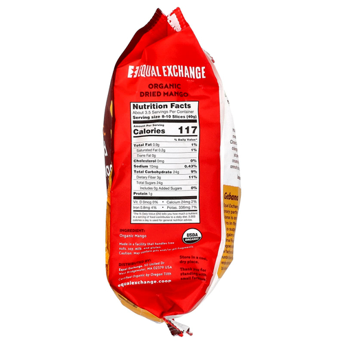 Equal Exchange, Органическое сушеное манго, 142 г (5 унций)