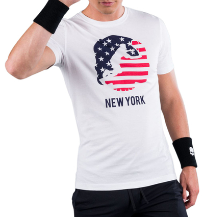 Мужская теннисная футболка Hydrogen City Cotton Tee Man - white/new york