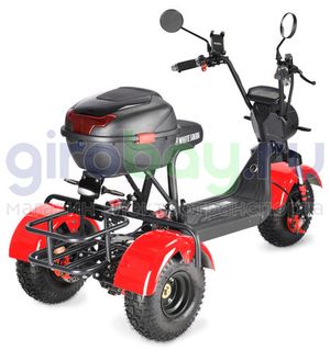 Электроскутер WHITE SIBERIA TRIKE MINI 1500W - Красный фото 6