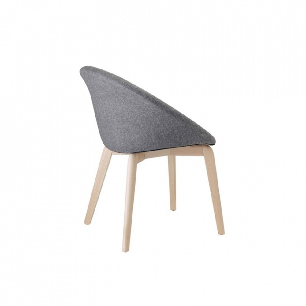 Кресло с обивкой Scab Design Natural Giulia Pop, натуральный бук, серый