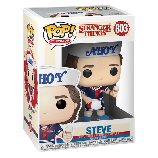 Фигурка Funko POP! TV Stranger Things S3 Steve w/Hat and Ice Cream (803) 38535 / Фигурка Фанко ПОП! по мотивам сериала "Очень странные дела", Стив Харрингтон
