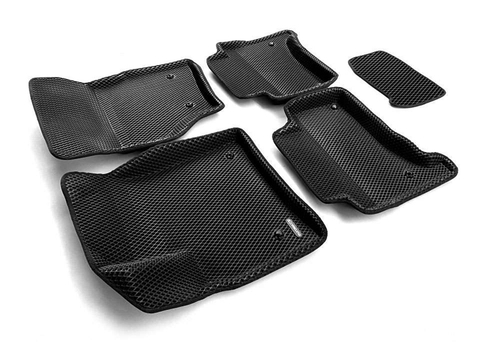 Коврики салона для PORSCHE Cayenne (2002-2009) Euromat 3D EVA черные Арт EM3DEVA-004100