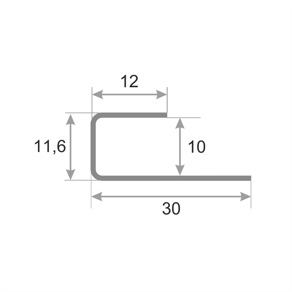Профиль из нержавеющие стали SB166-1B-10H серебро глянец браш 2700 мм