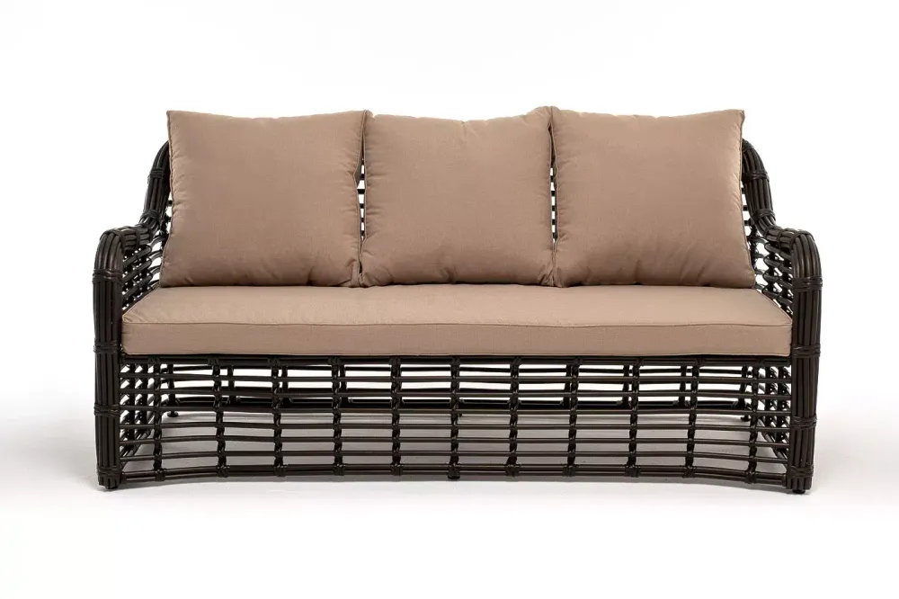 "Ницца" диван из искусственного ротанга трехместный, цвет бронзовый