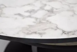 "Олимп" стол журнальный раздвижной из HPL 80-131х131см, Н43,5, цвет столешницы мрамор "Каррара"