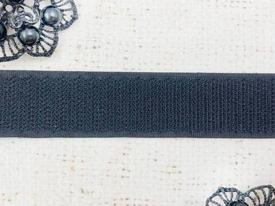 Велкро/липучка крючок на клеевой основе, ш. 2,5 см, чёрный