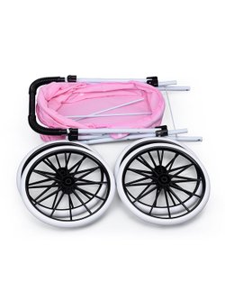 Коляска для кукол металлическая с капюшоном (LMH918)