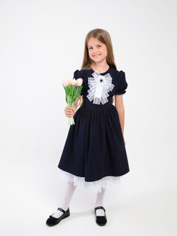 Нарядное школьное платье с подъюбником на 1 сентября