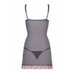 Графитовая сорочка с розовым кружевом Dovelia Chemise (46-48) (Цвет: серый, розовый)