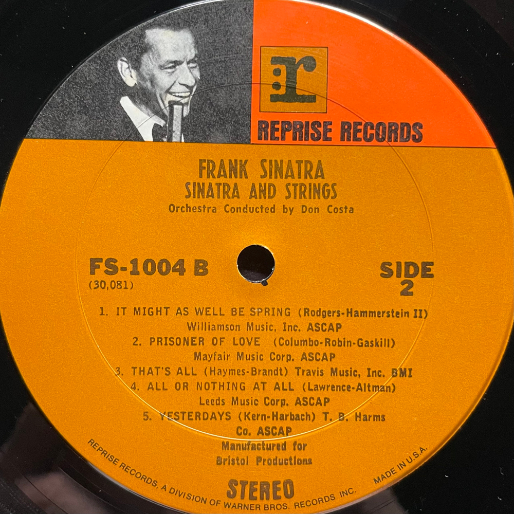 Frank Sinatra ‎– Sinatra & Strings (США)