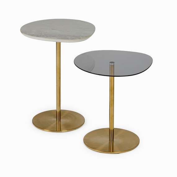 Сет из 2 кофейных столов Encio высота 54/44, стекло, металл