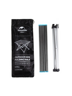 Стол складной Naturehike FT08 серый из сплава алюминия, с чехлом (NH19Z008-Z)