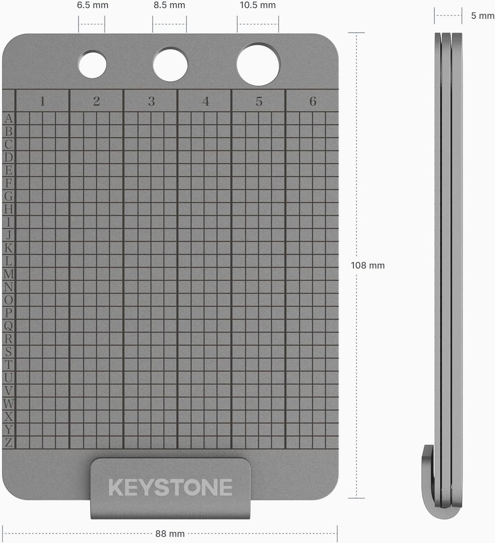 KEYSTONE Crypto Seed Storage (Keystone Tablet Punch) Металлический набор для гравировки и хранения сид-фразы из 24 слов
