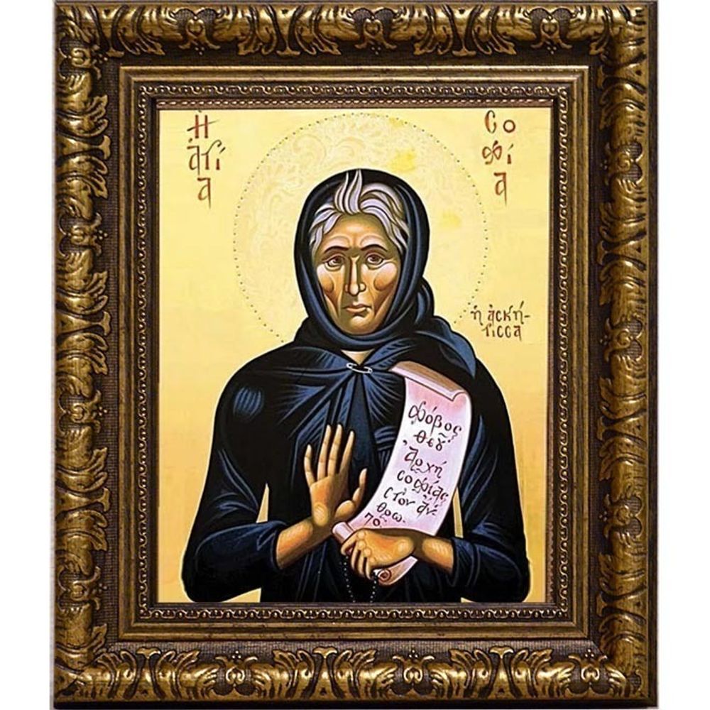 София Хотокуриду  преподобная. Икона на холсте.