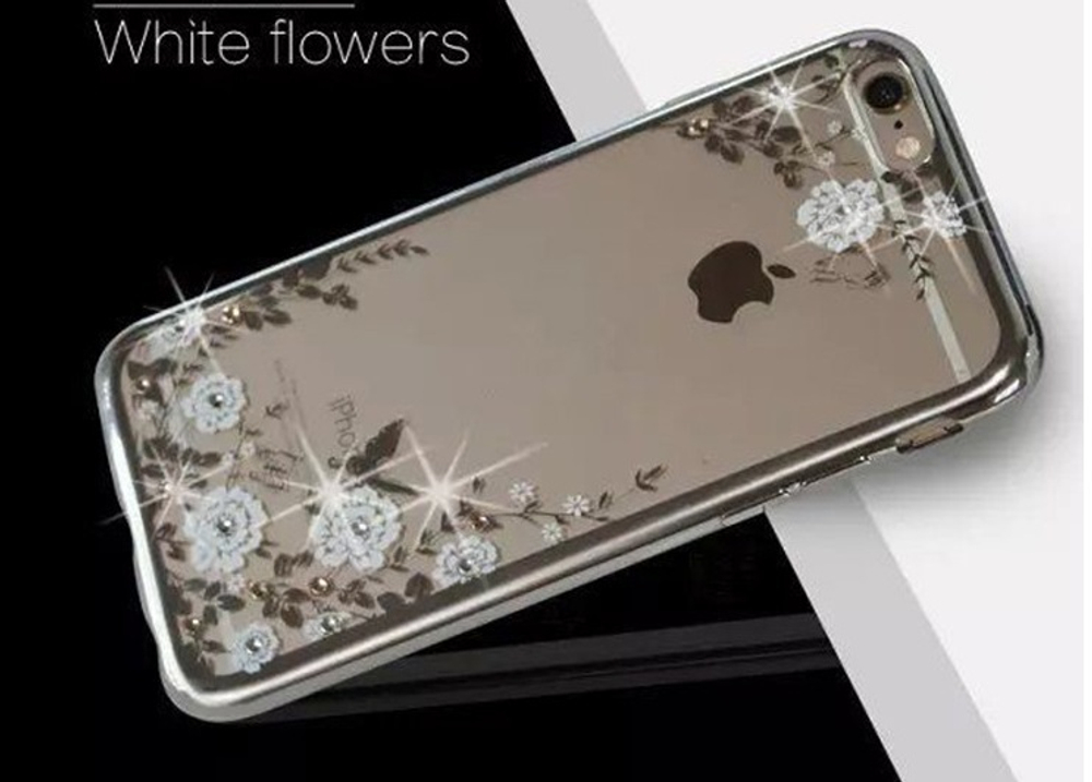 Чехол силиконовый с цветами для Iphone 6/6S
