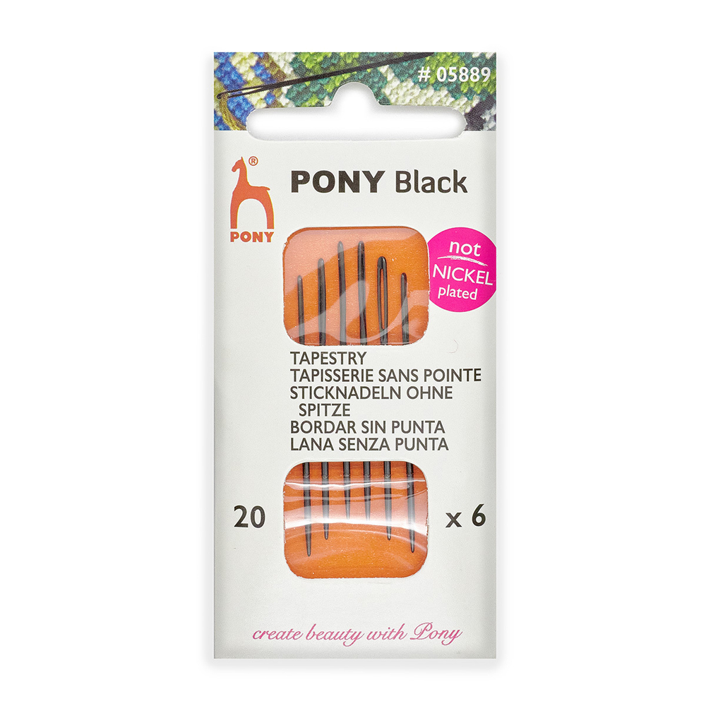 05889 Иглы ручные гобеленовые Tapestry BLACK, № 20, 6шт, PONY (10228020/211123/5092768, ИНДИЯ)