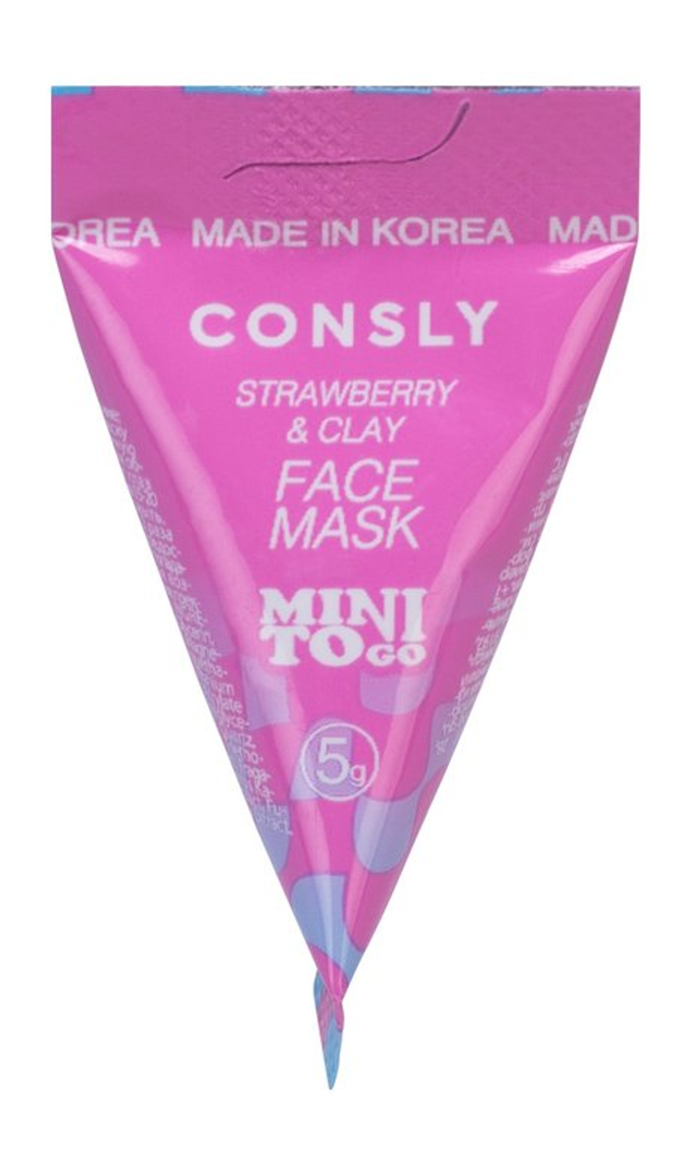 Маска для лица глиняная с цинком и клубникой CONSLY Mini To Go Strawberry&Clay Face Mask 5 гр