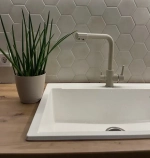 Мойка POLYGRAN ARGO-760 белый хлопок №36, cмеситель DORADO сафари