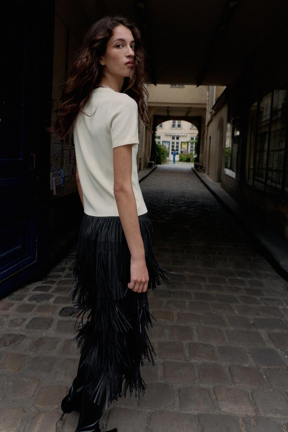 ZARA СВИТЕР С КОРОТКИМИ РУКАВАМИ ИЗ МЯГКОГО ТРИКОТАЖА, ЭКРЮ