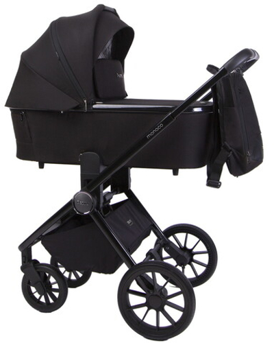 Детская коляска Peppy Monaco 2 в 1 Brilliant black (черный), рама черный глянец