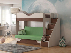 Латте 77-01 кровать-диван Бодега Светлый / Орех Донской / Велюр Зеленый