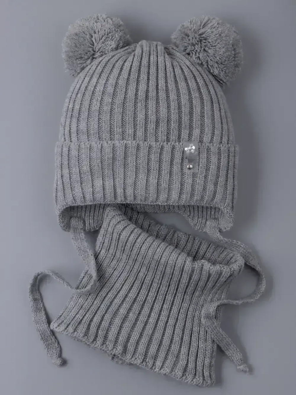 Шапка со снудом для девочки демисезонная