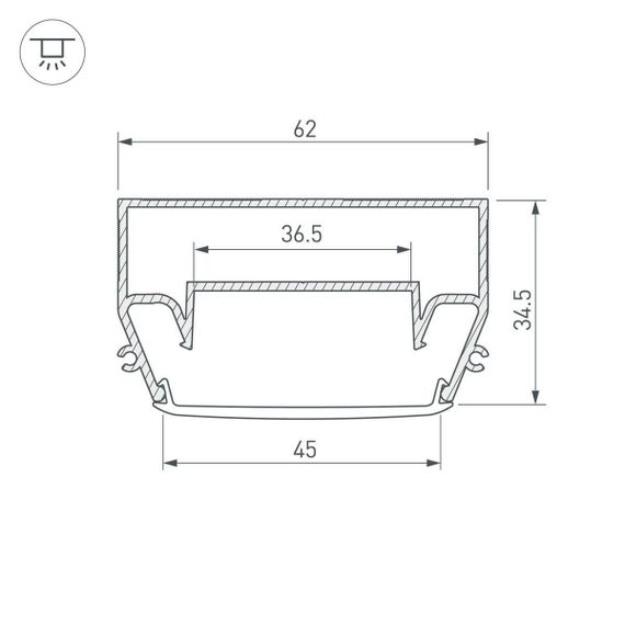 Профиль Arlight STRETCH-S-50-CEIL-CENTER-2000 040700