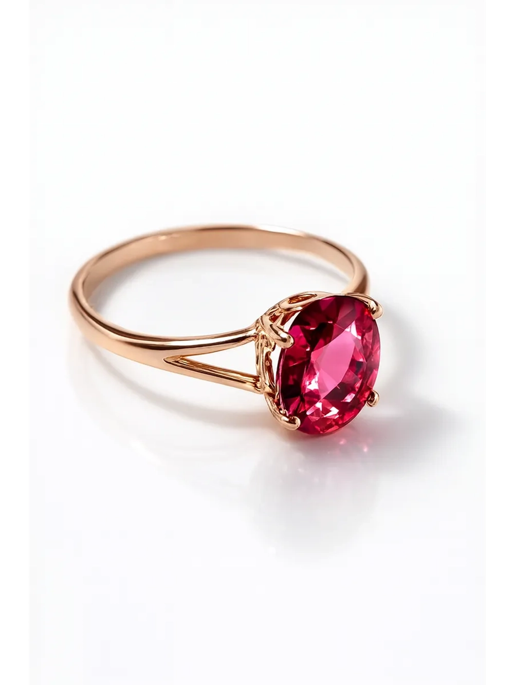 Кольцо серебряное с ситаллом "рубеллит"