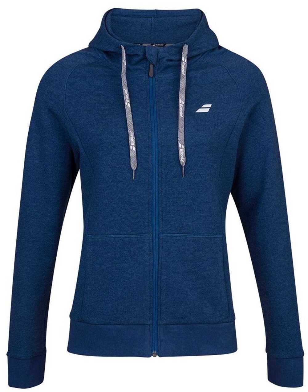 Кофта для девочки теннисная Babolat Exercise Hood Jacket Girl - estate blue heather