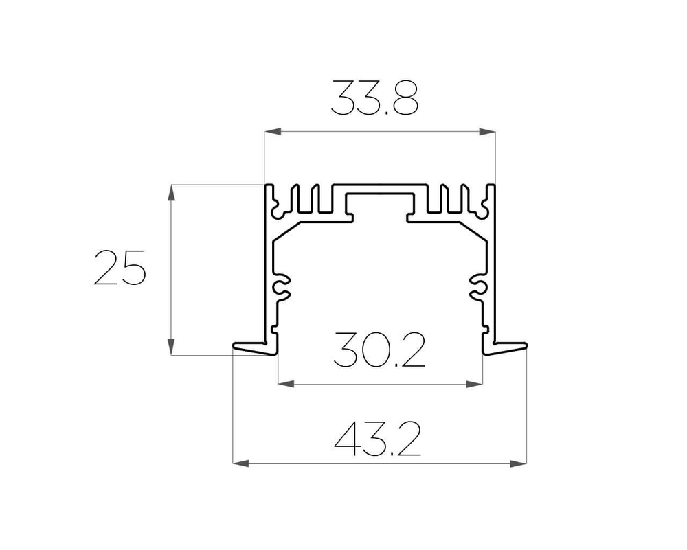 Профиль врезной алюминиевый LC-LPV-2544-2 Anod