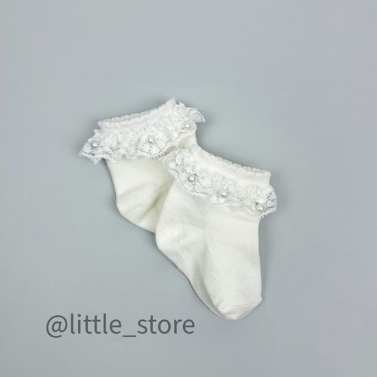 Носочки хлопковые "Нарядные" Молочные