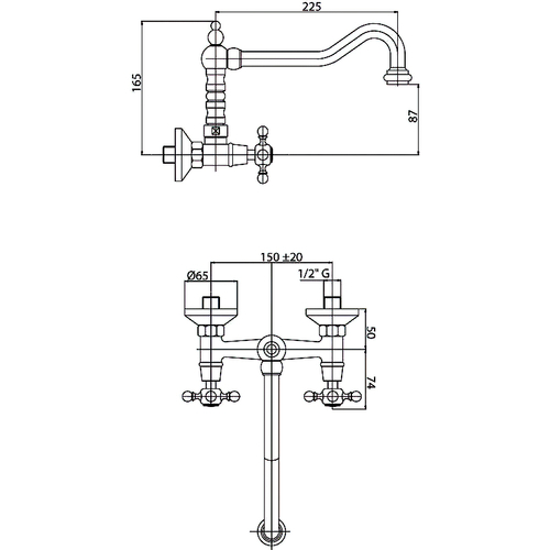 Смеситель для кухни Cezares Lord-LLP-01 Хром