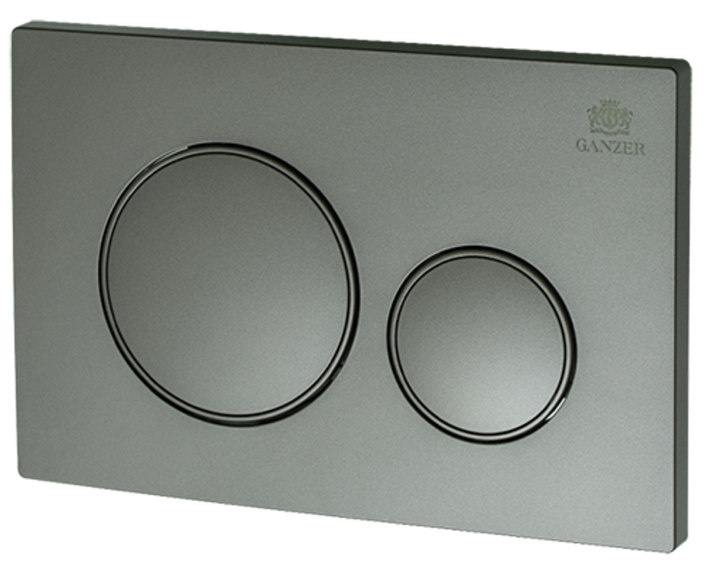 Кнопка для инсталляции СМАРТ,  с КРУГ. клав. (ГРАФИТ)  GANZER  (24/1шт)