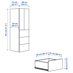 Гардероб - IKEA SMÅSTAD / PLATSA /SMАSTAD / СМОСТАД/ ПЛАТСА ИКЕА, 181х60 см, белый/бирюзовый