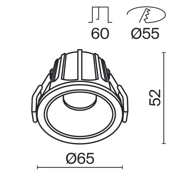 Встраиваемый светильник Альфа / Alfa LED 10 Вт 3000 К 36° Technical dl043-01-10w3k-rd-w