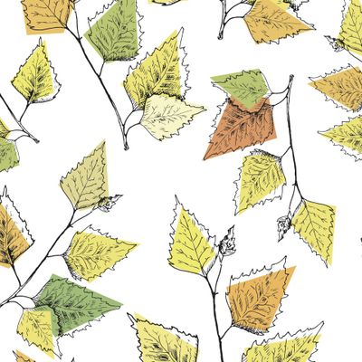 Листья берёзы (жёлтый)