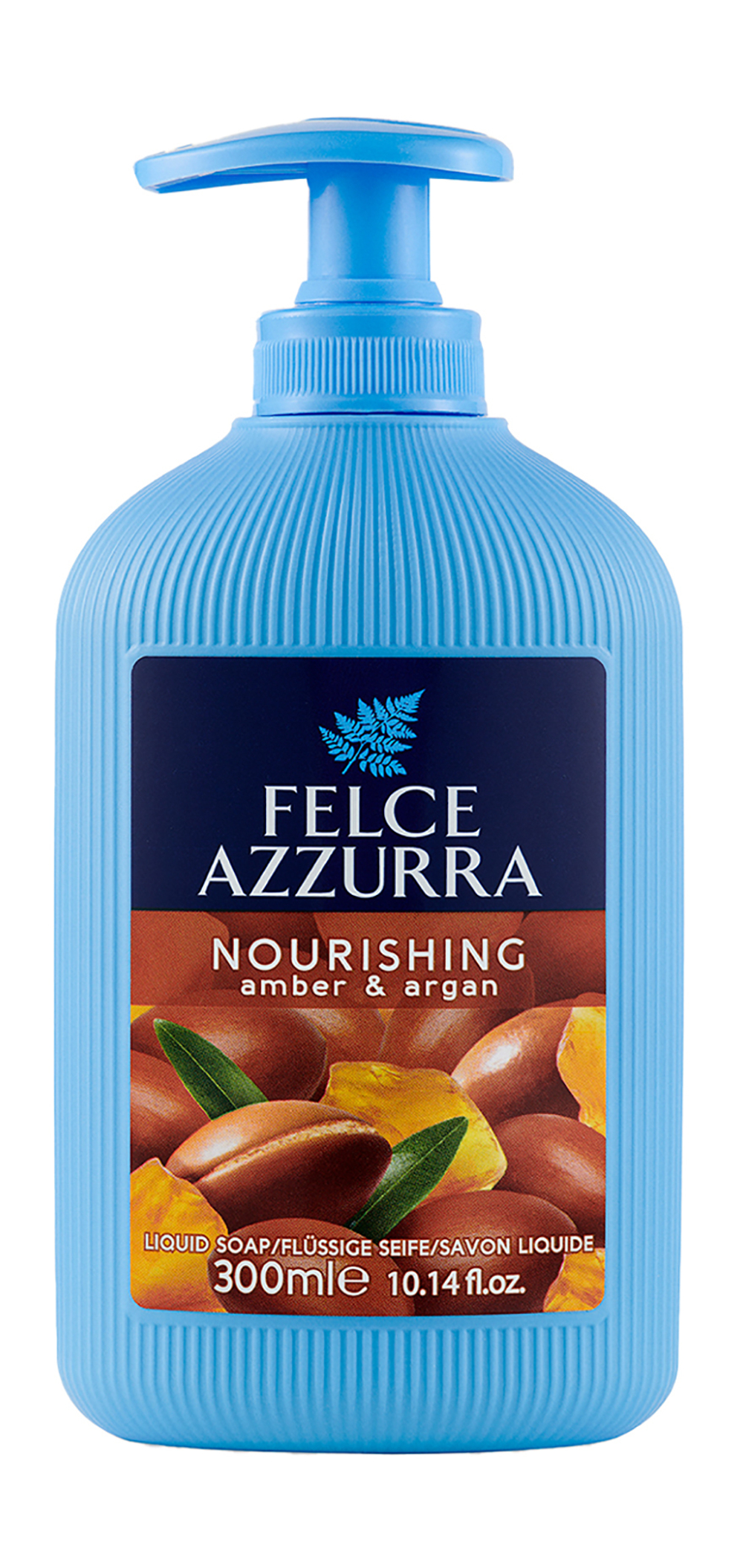 Felce Azurra Питательное жидкое мыло для рук c ароматом амбры и миндаля NOURISHING AMBER AND ARGAN LIQUID SOAP 300 мл