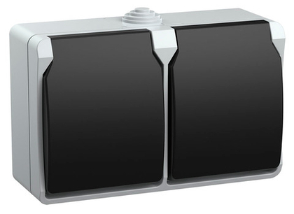 Розетка 2-местная для открытой установки РСб22-3-ФСр с заземлением ФОРС IP54 IEK