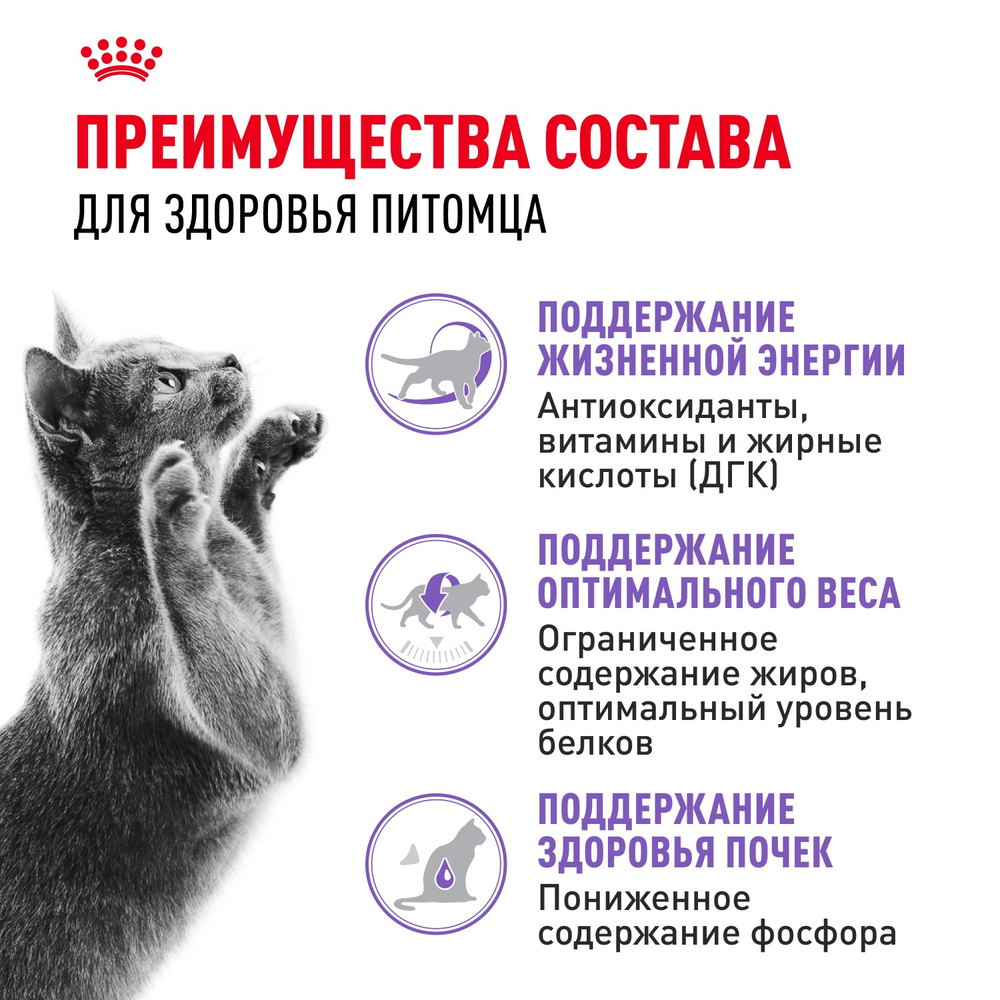 Royal Canin Sterilised 7+ Стерилайзд Корм сухой сбалансированный для стерилизованных кошек старше 7 лет 1,5кг