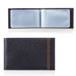 Визитница карманная FABULA "Brooklyn" на 40 визитных карт, натуральная кожа, контрастная отстрочка, черная, V.82.BR