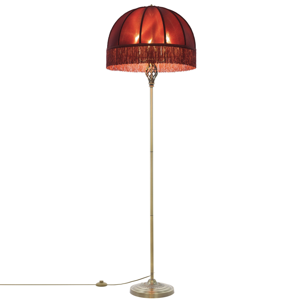 Citilux Базель CL407933 Торшер бронза с красным абажуром