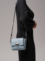 Сумка кожаная через плечо серое небо/бизон