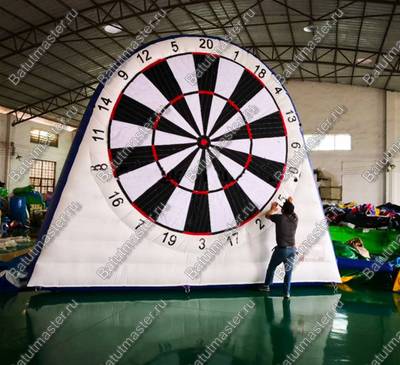 Надувной дартс «Белый» на подкачке, диаметр 4,5 м, размер 4,5×1,5×4,5 м