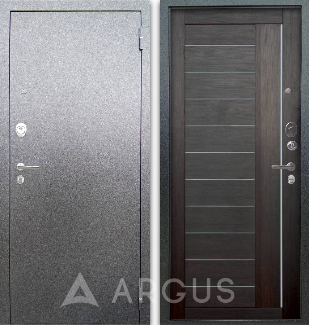 Входная дверь Аргус Люкс 3К  Диана вельвет, один продольный молдинг+белые стекла /  Антик серебро