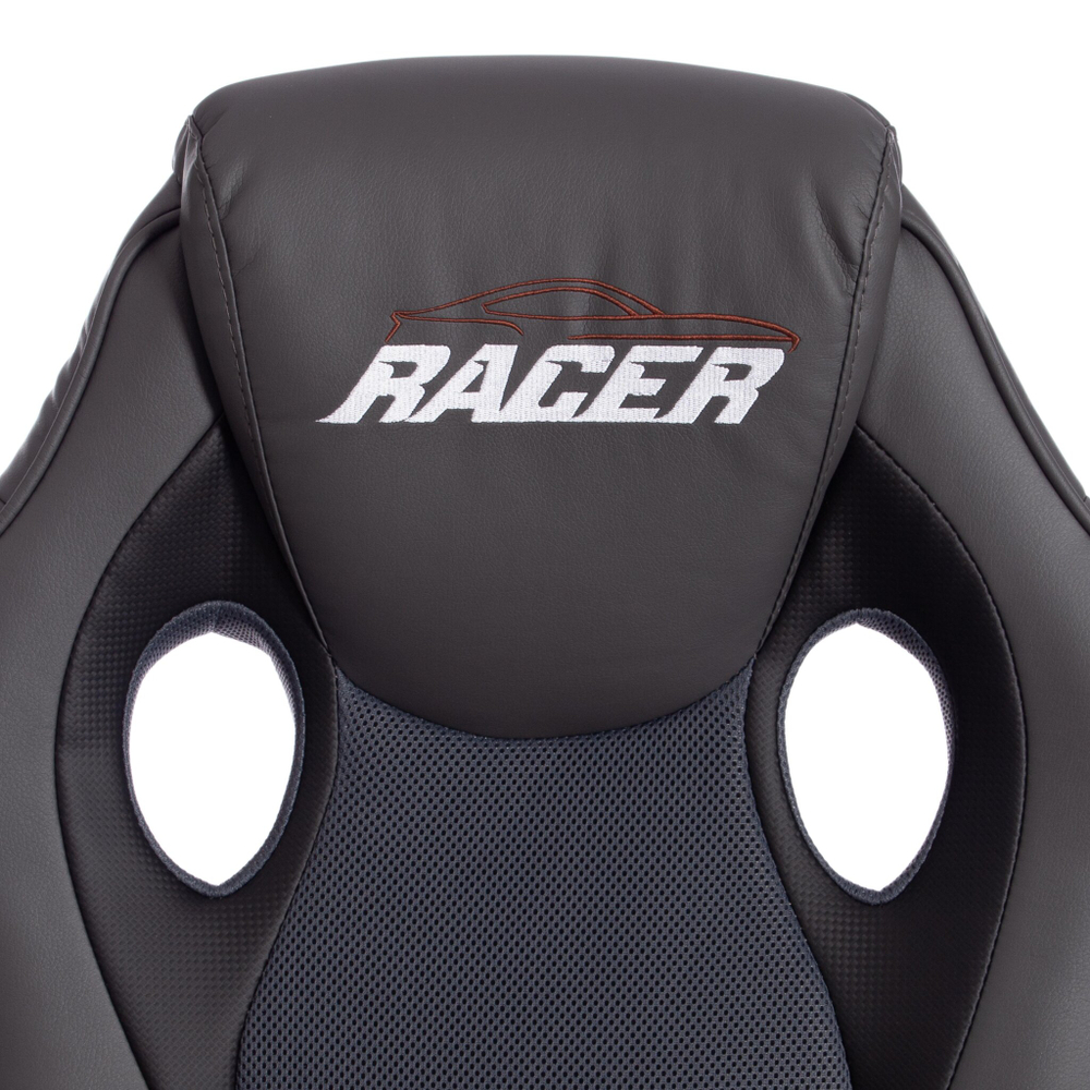 Кресло RACER GT new кож/зам/ткань, металлик/серый, 36/12