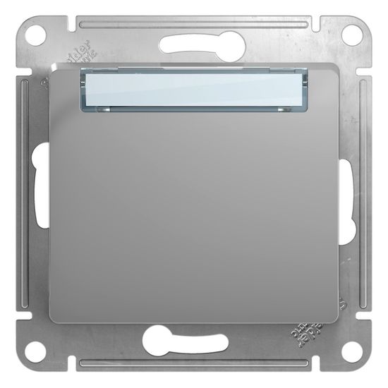 Механизм кнопки нажимной 1-кл. СП Glossa 10А IP20 (сх. 1) с табличкой алюм. SchE GSL000319