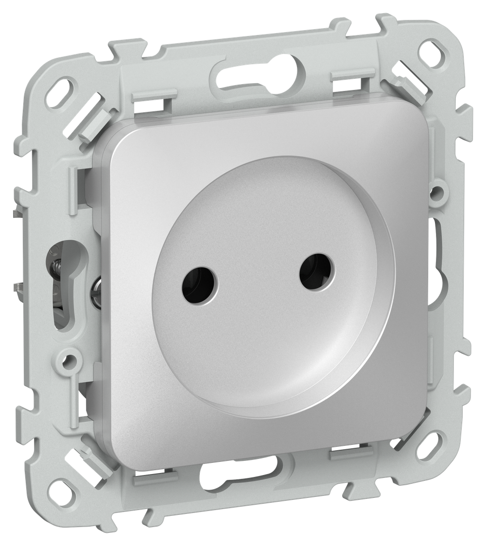 FLITE Розетка без заземления без защитных шторок 10А РС01-0-ФлА алюминий IEK