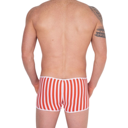 Мужские трусы боксеры в оранжевую полоску с белой вставкой Cosmos Colors FM30_OW