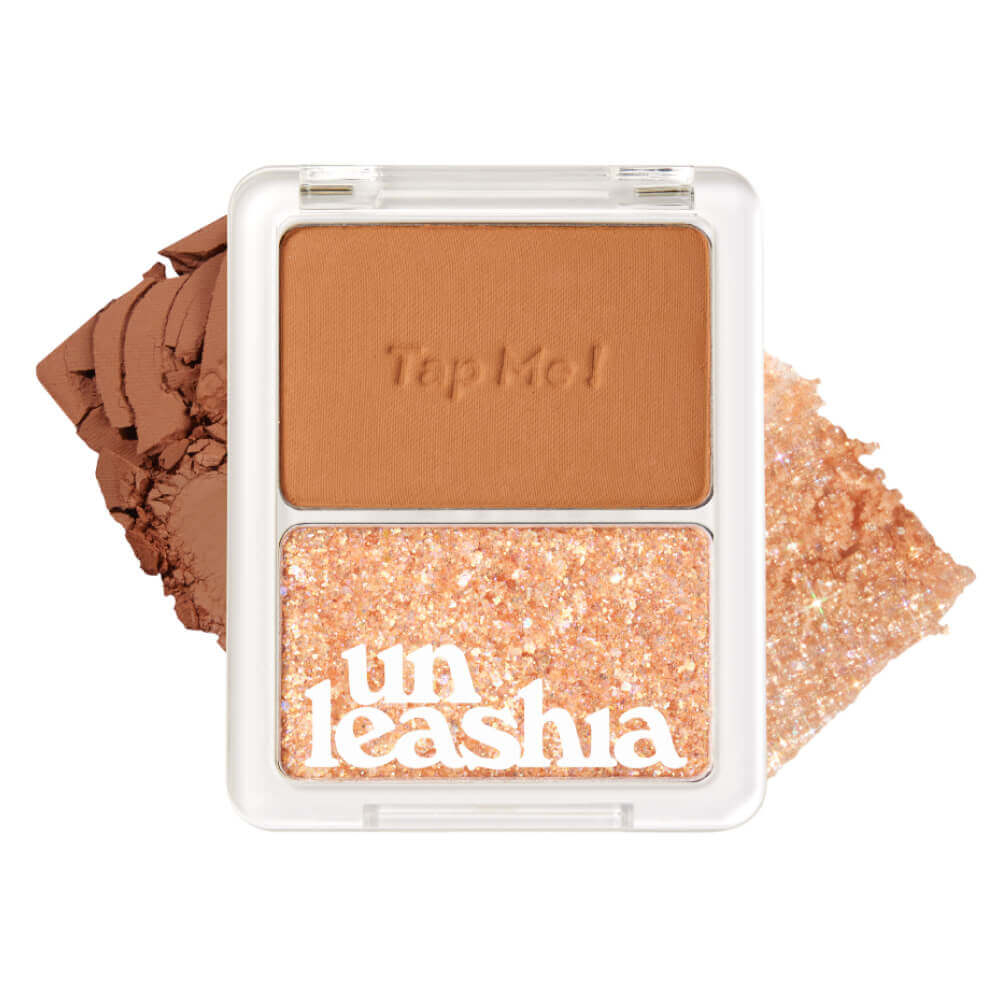Unleashia Палетка хайлайтер + тени - Tap Me Palette Duo, 8,4г.