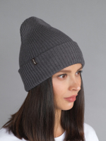 Шапка вязаная весенняя/осенняя МУЛА (Графит)